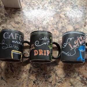 Starbucks Black Chalkboard Coffee Mug Trio